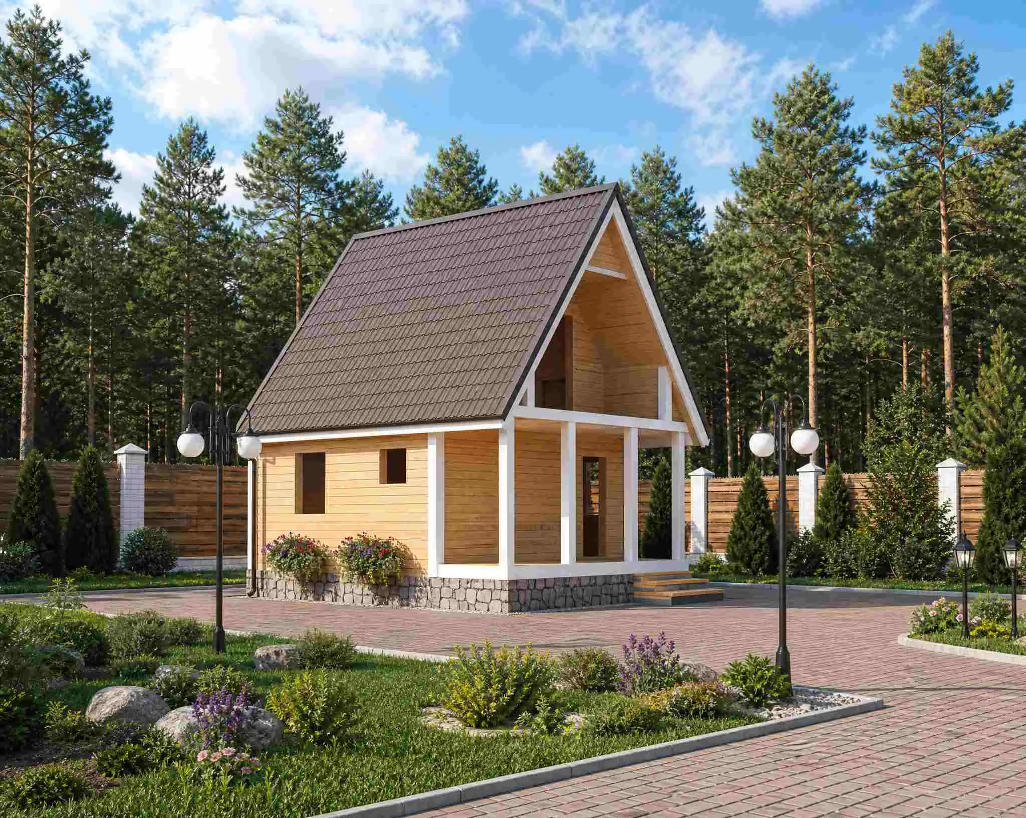 Каркасный дом без внутренней отделки 6х6
